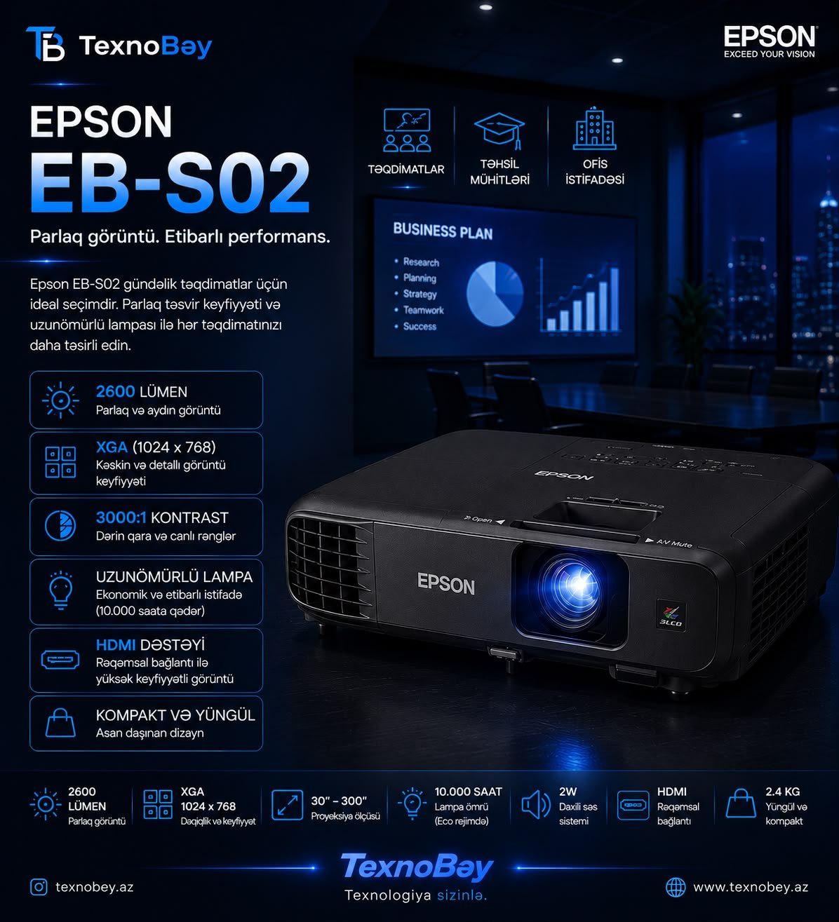 📸 Epson EB-S02 – Projektor